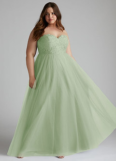 Azazie Roni Bridesmaid Dresses Dusty Sage A-Line Sweetheart Neckline Tulle Convertible Dress image7