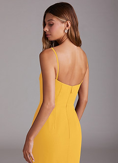 Azazie Saige Bridesmaid Dresses Marigold A-Line Off the Shoulder Chiffon Convertible Dress image9