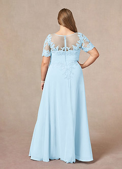 Azazie Raissa Kleider für die Brautmutter A-Linie Spitze Chiffon Kleid Himmelblau image10