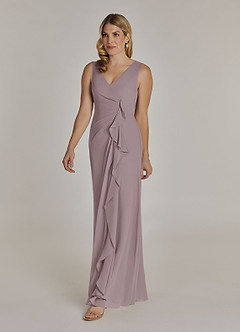 Azazie Manuella Abiti per la Madre della Sposa Abito A-Line in Chiffon con Scollo a V a Pieghe Dusk image5