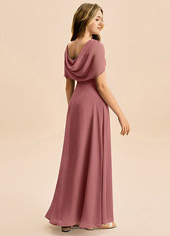 Azazie Emma Junior Robe Trapèze en Mousseline de soie Plissée Améthyste image6