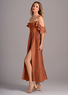 Azazie Anaya Bridesmaid Dresses Cedar Rose A-Line Sweetheart Neckline Stretch Satin Convertible Dress image4