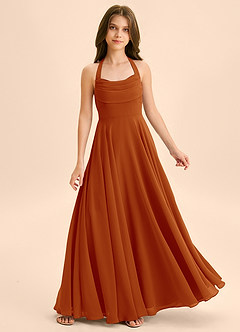 Azazie Kady Junior Paprika A-Line Sweetheart Neckline Chiffon Dress image1