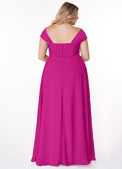 Azazie Kaitlynn Brautjungfernkleider Wandelbar Empire Gerafft Chiffon Kleid Fuchsia image11