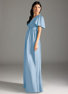 Azazie Verna Abiti da damigella d'onore premaman Abito A-Line Drappeggiato Raso Elasticizzato Floor-Length image7