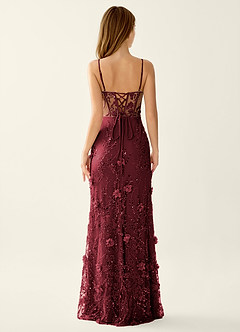 Risqunma Pink 3D Flowers Sequin Embroidery Beading Tulle Prom Dress image2