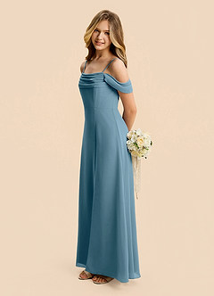 Azazie Lilly Junior Bermuda A-Line Pleated Chiffon Dress image3