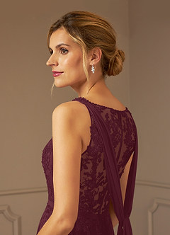 Azazie Joules Mother of the Bride Dresses Cabernet A-Line Sequins Chiffon Dress image7