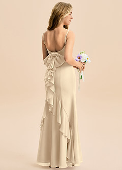 Azazie Lioren Junior Champagne Mermaid Bow Chiffon Dress image1
