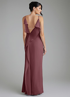 Azazie Veronica Bridesmaid Dresses Sangria Sheath Chiffon Dress image2