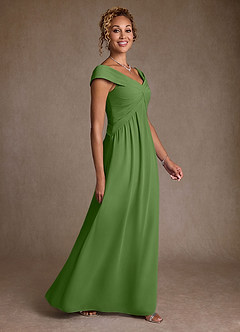 Azazie Myrtle Kleider für die Brautmutter A-Linie Plissee Chiffon Kleid Basilikum image3