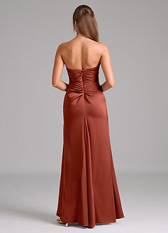 Azazie Lucille Bridesmaid Dresses Terracotta Mermaid Strapless Stretch Satin Convertible Dress image2