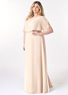 Azazie Lizzy Bridesmaid Dresses White Alabaster A-Line One Shoulder Chiffon Dress image10