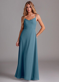 Azazie Daenerys Abiti da Damigella Abito A-Line in Chiffon con Scollo a Cappuccio Bermuda image1