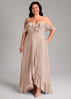 Azazie Lyra Bridesmaid Dresses English Rose A-Line Chiffon Convertible Dress image11