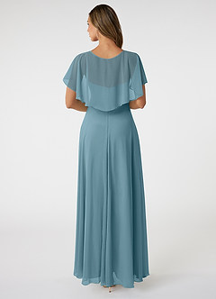 Azazie Jamie Bridesmaid Dresses Moody Blue A-Line Chiffon Dress image2