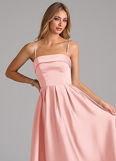 Azazie Lucienne Bridesmaid Dresses Powder Pink A-Line Strapless Stretch Satin Convertible Dress image2