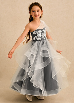 Azazie Zoey Black Ball-Gown Lace Tulle Dress | Azazie