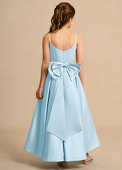 Azazie Sweets Junior Formal vestidos de niña de las flores Vestido de Azul Cielo de Satin Mate de Corte En A con Plisado image2