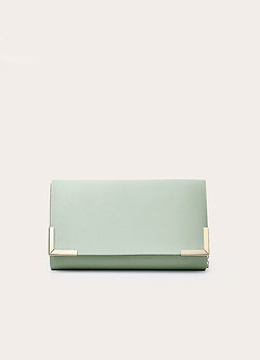 front Matching Color Matte Satin Block Heel Sandals & Envelope Clutch Set