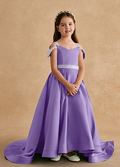 Azazie Jodi Flower Girl Dresses Tahiti A-Line Matte Satin Dress image4