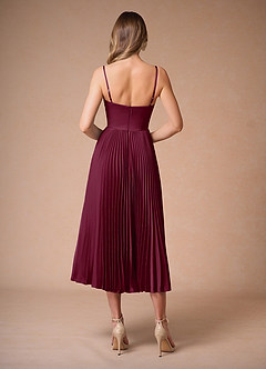 Léna Mulberry Pleated Midi Dress image2
