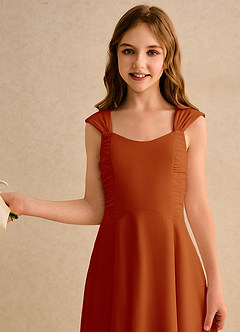 Azazie Oasis Junior Formal Flower Girl Klänningar Klä A-Line i Chiffong Plisserad image6