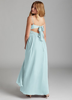 Azazie Zeya Junior A-Linie Chiffon Kleid Nebel image5