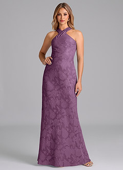 Azazie Doretta Bridesmaid Dresses Wisteria Mermaid Pleated Floral Burnout Dress image1