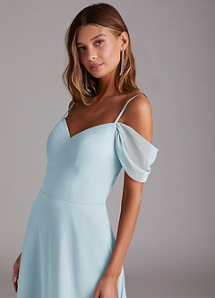 Azazie Marley Bridesmaid Dresses Sky Blue A-Line Off the Shoulder Chiffon Convertible Dress image9