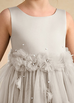 Azazie Lux Flower Girl Dresses Frost A-Line Beaded Tulle Dress image7