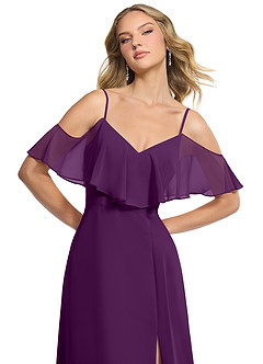 Azazie Jean Bridesmaid Dresses Grape A-Line Chiffon Convertible Dress image6