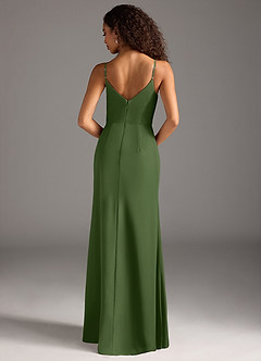 Azazie Deandra Bridesmaid Dresses Olive Mermaid Pleated Chiffon Dress image6