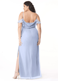 Azazie Emeralda Brautjungfernkleider Etui Schulterfrei Chiffon Kleid Eis image8