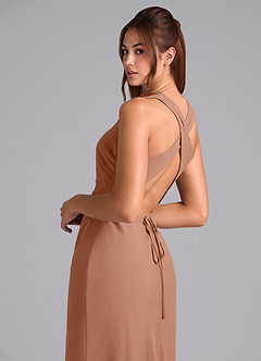 Azazie Evadne 신부 들러리 드레스 A라인 쉬폰 플로어 길이 드레스 image8