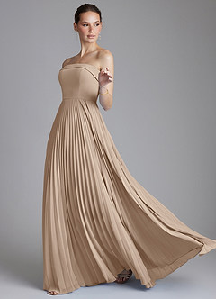Azazie Mariana Bridesmaid Dresses Taupe A-Line Strapless Chiffon Dress image6