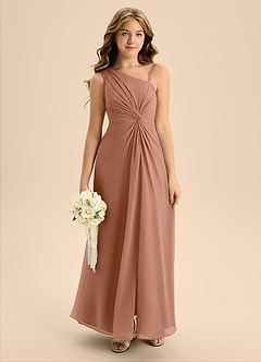 Azazie Brooke Junior Bronzer A-Line Side Slit Chiffon Dress image3
