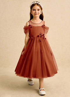 Azazie Juni vestidos de niña de las flores Vestido de Pimenton de Tul de Princesa con Plisado image7