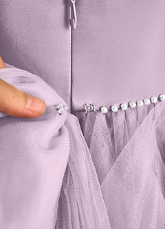 Azazie Tinie Flower Girl Dresses Frosted Lilac Ball-Gown Bow Tulle Dress image8