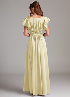 Azazie Daphne Modest Bridesmaid Dresses A-Line Ruched Stretch Satin Floor-Length Dress image6