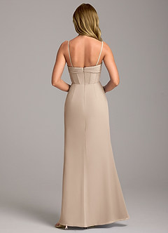 Azazie Chantel Bridesmaid Dresses Taupe Sheath Strapless Chiffon Convertible Dress image6