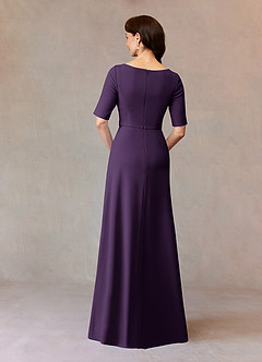 Azazie Joelle Mother of the Bride Dresses Plum A-Line Sequins Stretch Crepe Dress image4