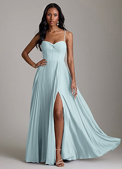 Azazie Akiko Bridesmaid Dresses Mist A-Line Sweetheart Neckline Chiffon Dress image3