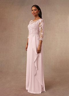 Azazie Calanthe Final Sale Blushing Pink A-Line Scoop Chiffon Dress image2