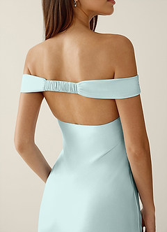 Gwendonme Mist Satin Crystal Linen Prom Dress image8