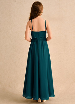 Azazie Twilight Dance Girls Formal Flower Girl Dresses Pine A-Line Pleated Chiffon Dress image2