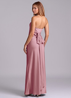 Azazie Ailanie Bridesmaid Dresses Vintage Mauve Sheath Strapless Stretch Satin Dress image2