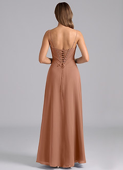 Azazie Valentine Bridesmaid Dresses Bronzer A-Line Corset Chiffon Dress image2