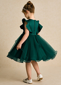 Azazie Chirp Flower Girl Dresses Pine Ball-Gown Tulle Dress image4