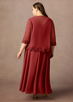 Azazie Devana Mother of the Bride Dresses Rust A-Line Sequins Chiffon Dress image8